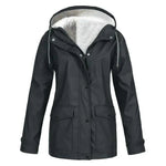 Regenjas met fleece voering en capuchon