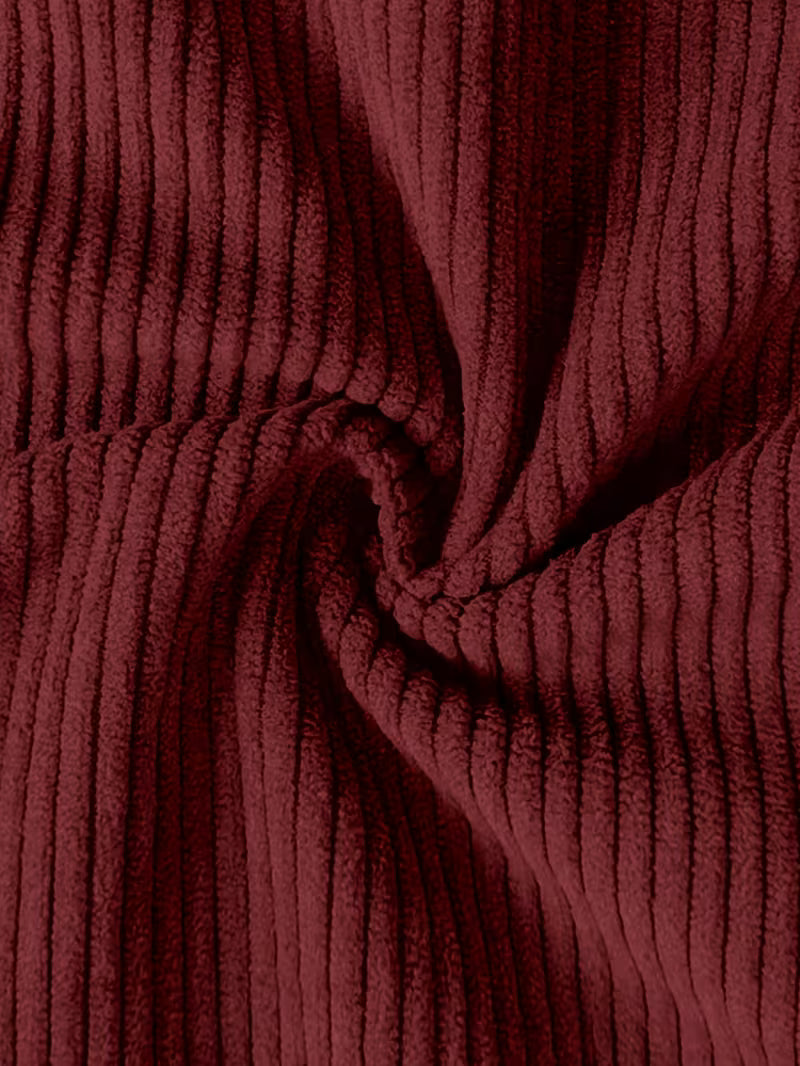 Ribfluweel jas met dubbele rij knopen