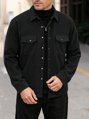 Ribfluweel jas met dubbele rij knopen