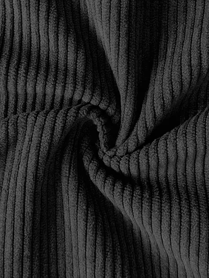 Ribfluweel jas met dubbele rij knopen