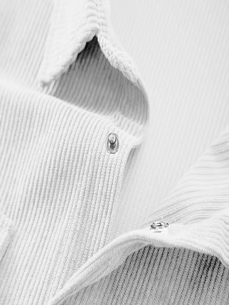 Ribfluweel jas met dubbele rij knopen