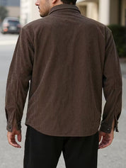 Ribfluweel jas met dubbele rij knopen