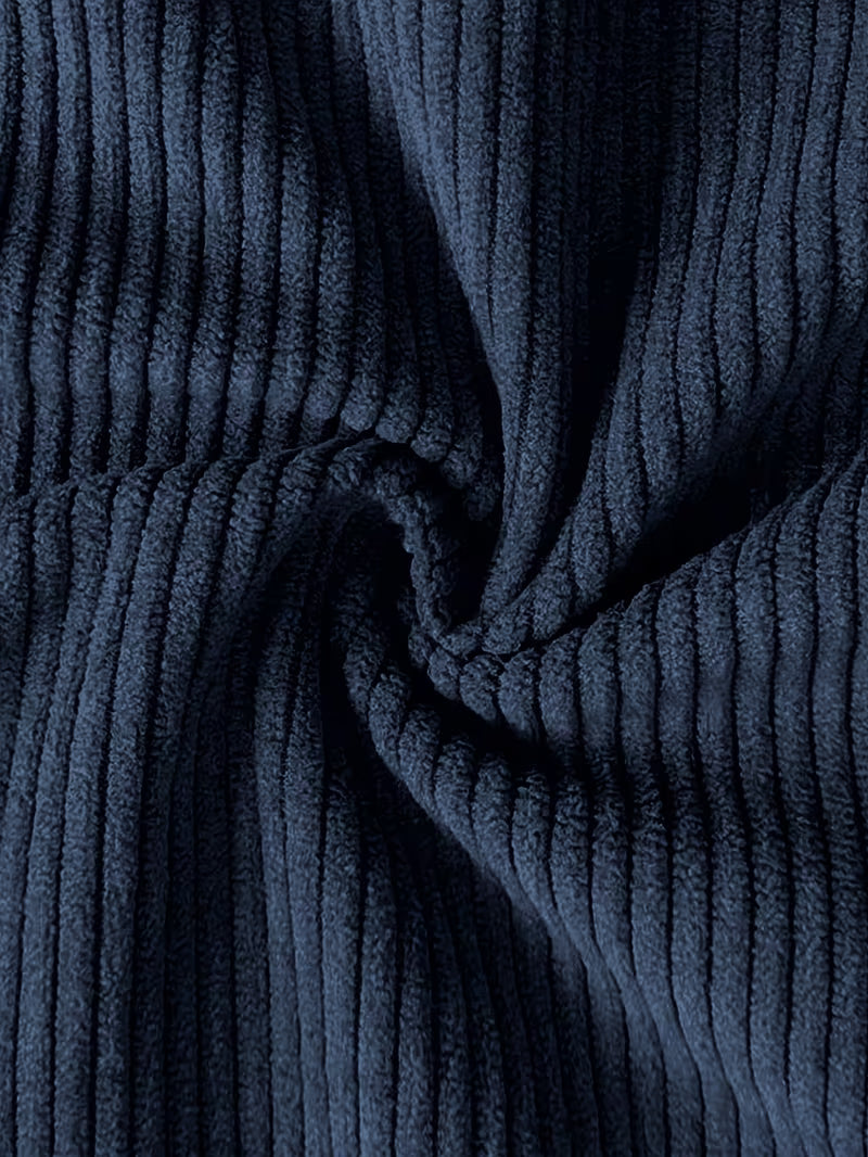 Ribfluweel jas met dubbele rij knopen