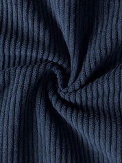 Ribfluweel jas met dubbele rij knopen