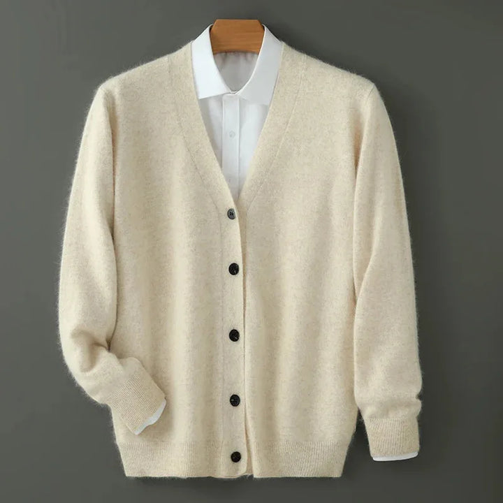 Cardigan van cashmere met V-hals