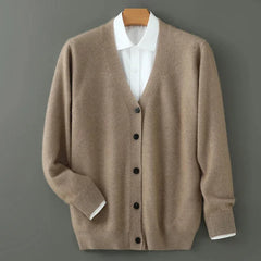 Cardigan van cashmere met V-hals