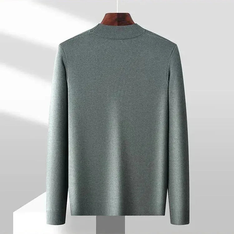 Trui met ribbed mock neck