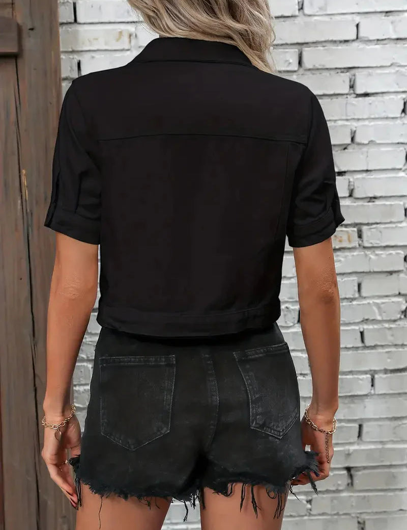 Stijlvolle Denim Jack met Korte Mouwen - Lotte