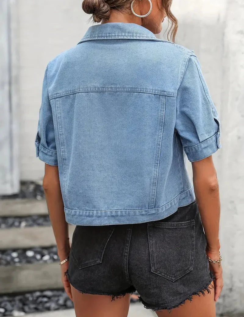 Stijlvolle Denim Jack met Korte Mouwen - Lotte
