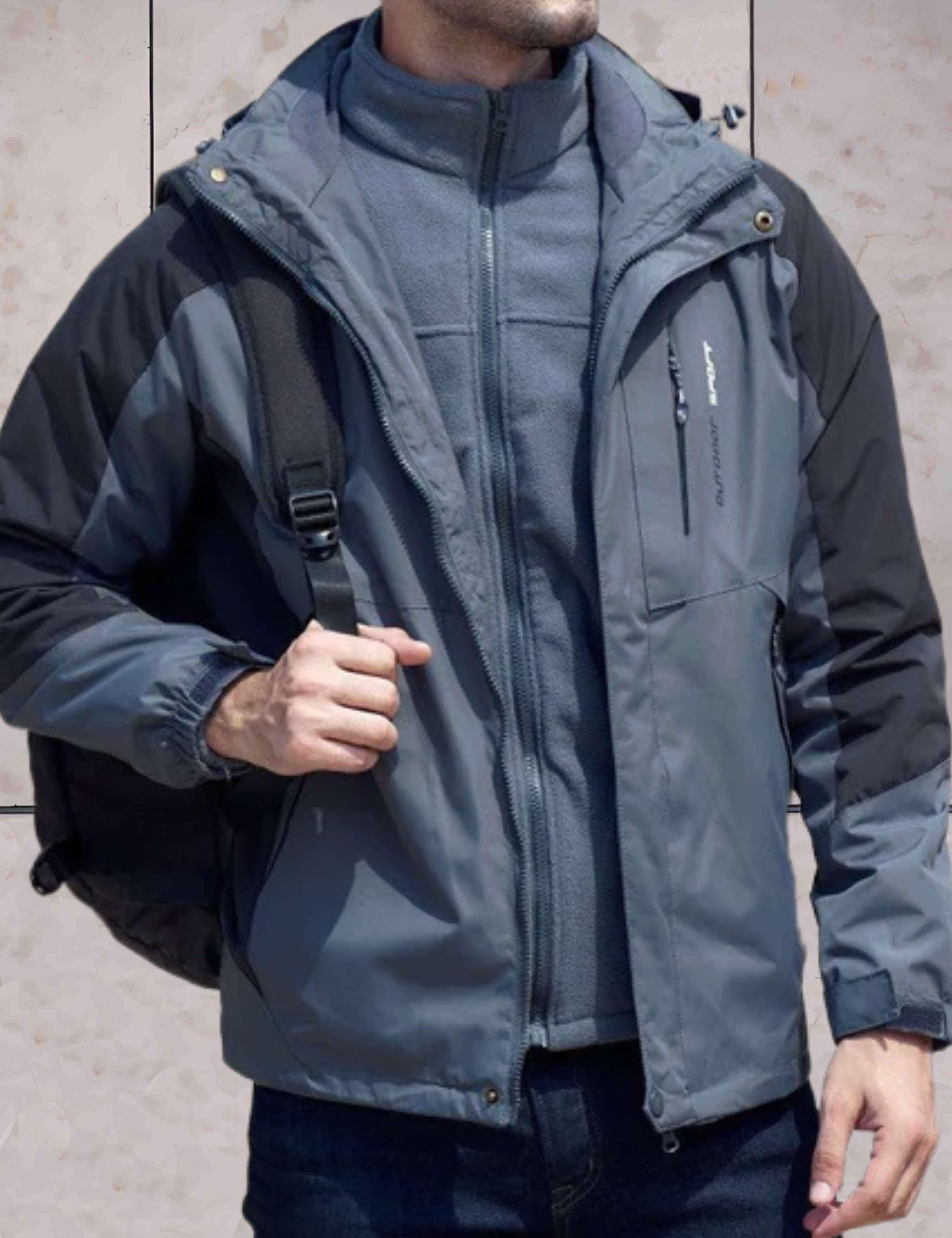 Scott - wind- en waterdicht wandeljack met capuchon, zakken en dubbele rits- en knoopsluiting - Sky-Sense