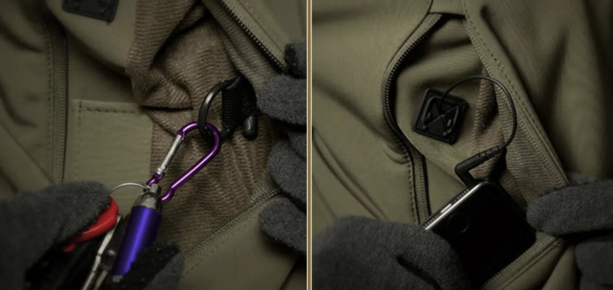 Parka met capuchon en ritszakken