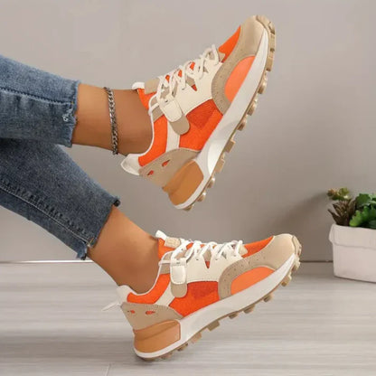 Colorblock casual sneakers voor dames - een perfecte combinatie van comfort, trendy design en hoogwaardige materialen voor moeiteloze stijl en duurzaamheid.