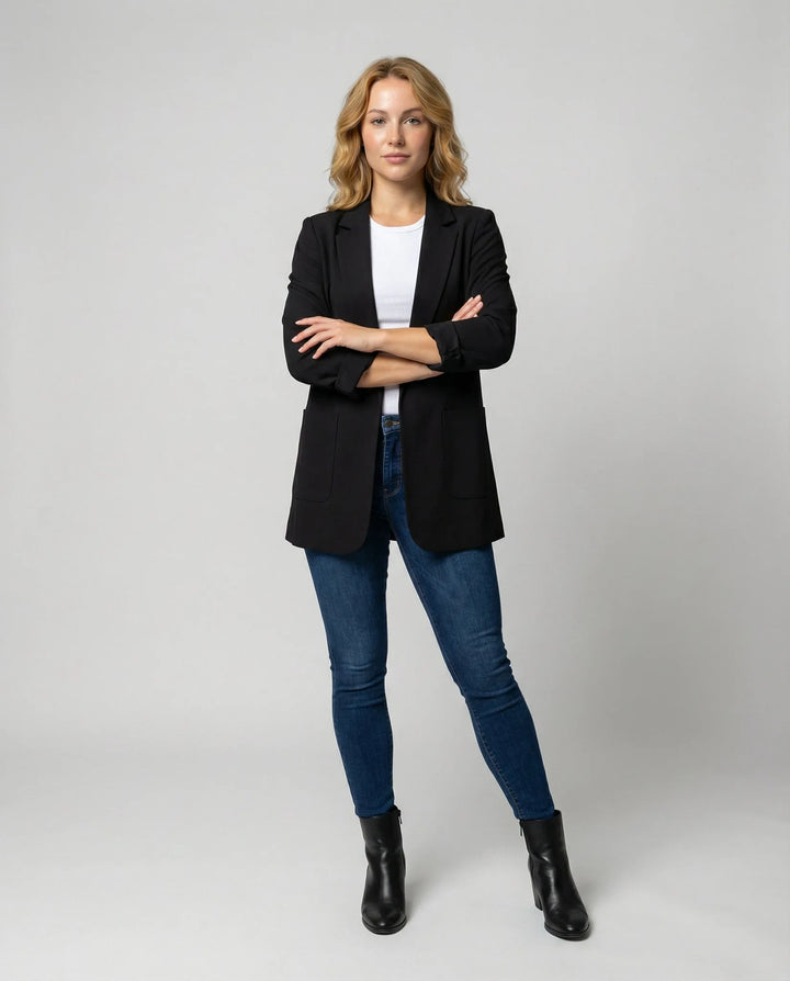 Slim fit blazer met lange mouwen