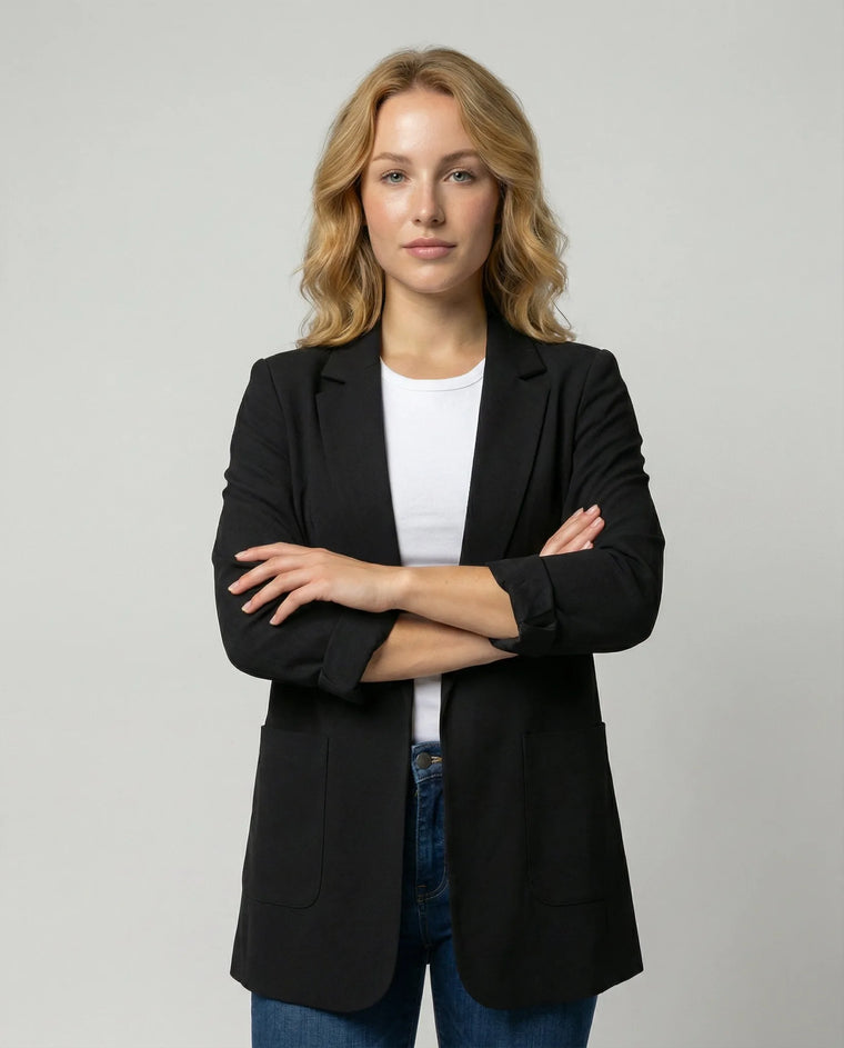 Slim fit blazer met lange mouwen