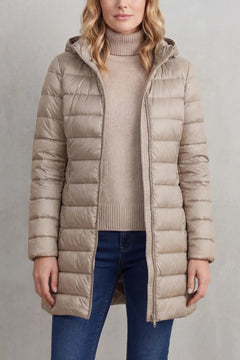 Gewatteerde hooded jas