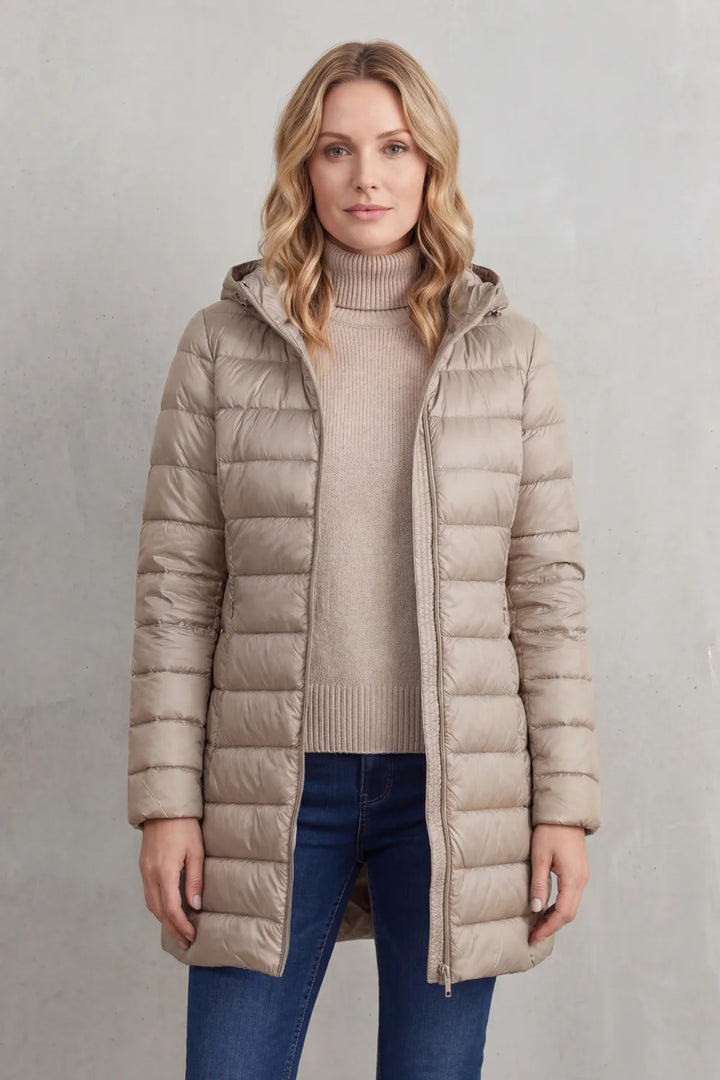 Gewatteerde hooded jas