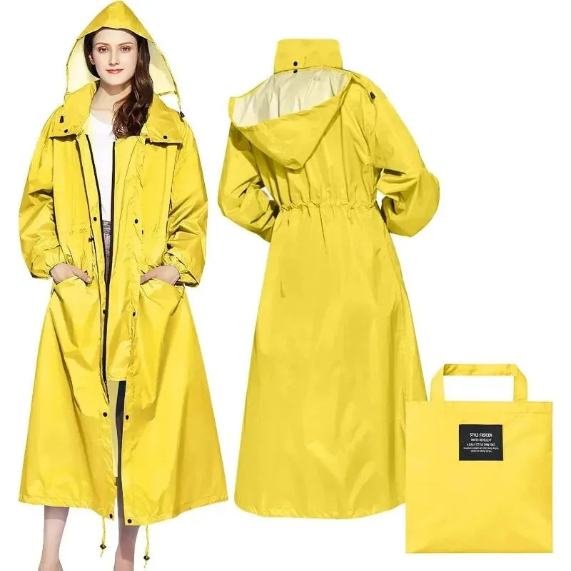 Lange regenjas met capuchon