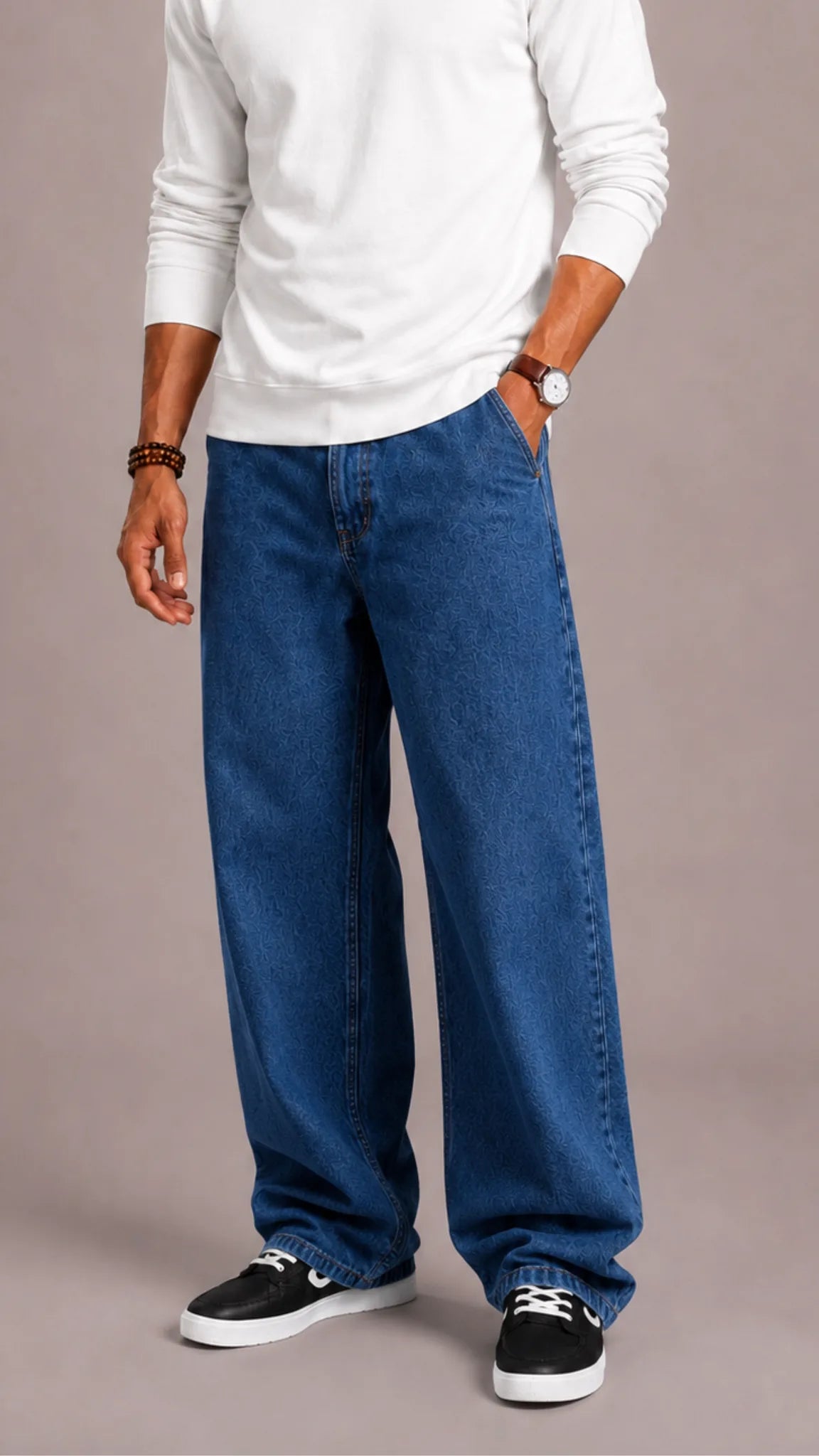 Loose fit jeans met vijf zakken