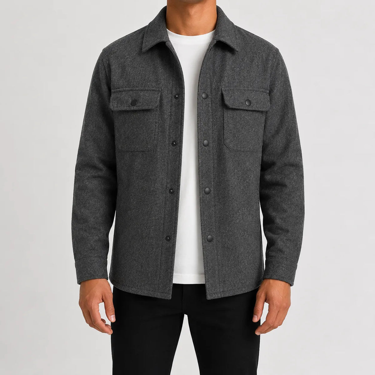 Overshirt met mandarin kraag