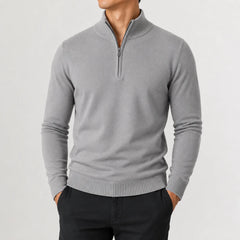 Zip-up trui met mock neckline
