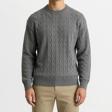 Kabeltrui met crew neckline