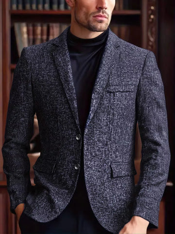 Slim-fit jas met notch lapel en kreukbestendig materiaal