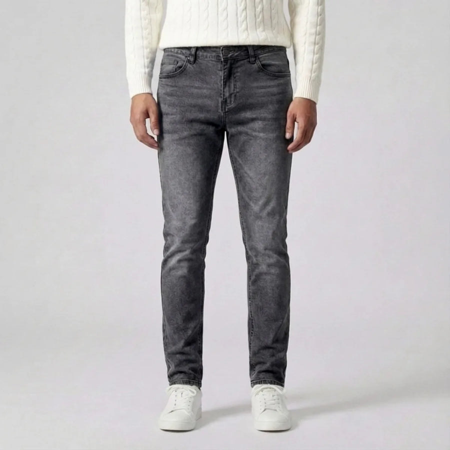 Slim fit jeans met lichte wassing en vijf-pocket stijl