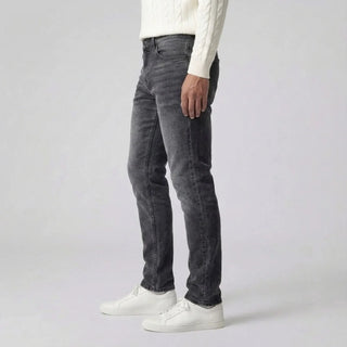 Slim fit jeans met lichte wassing en vijf-pocket stijl