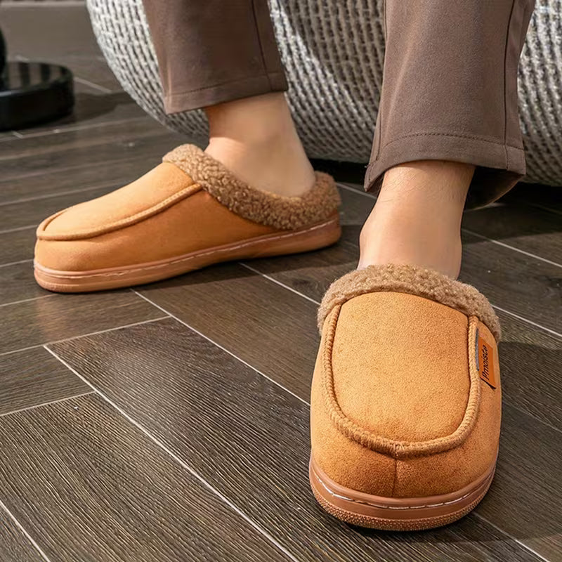 Slip-on pantoffels met pluche rand voor comfort