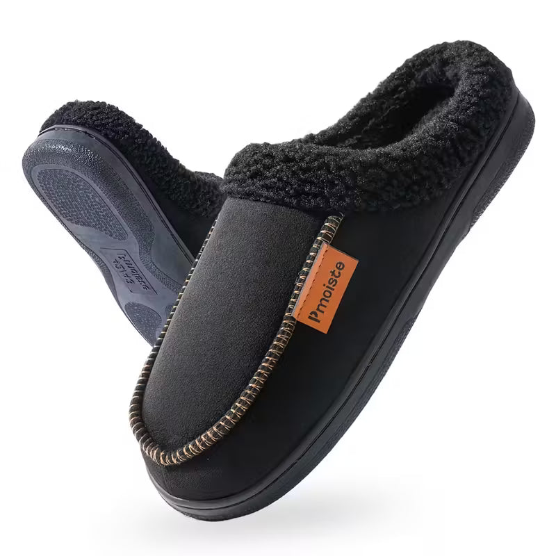 Slip-on pantoffels met pluche rand voor comfort