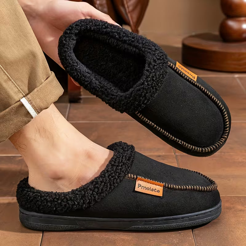 Slip-on pantoffels met pluche rand voor comfort