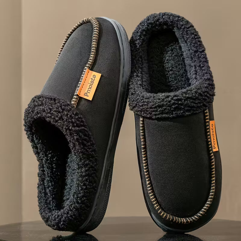 Slip-on pantoffels met pluche rand voor comfort