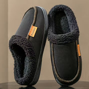 Slip-on pantoffels met pluche rand voor comfort