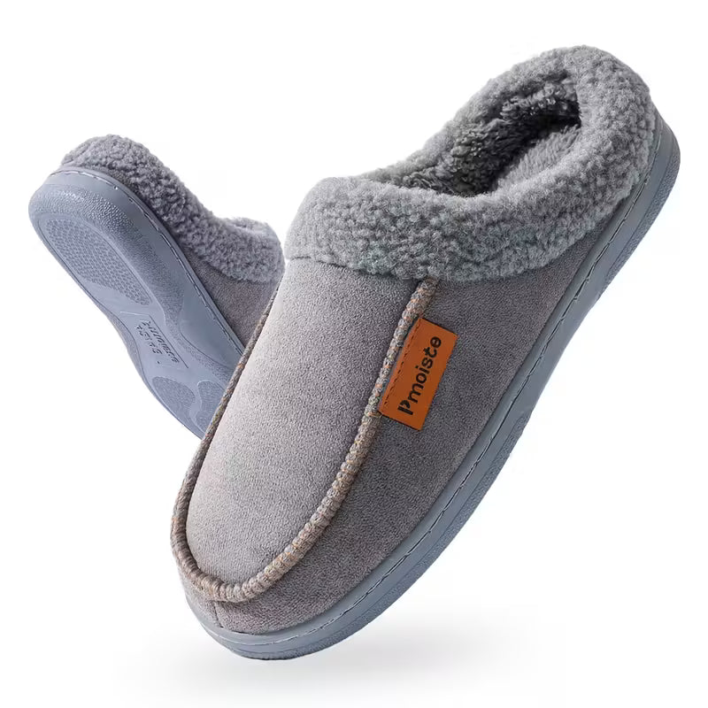 Slip-on pantoffels met pluche rand voor comfort