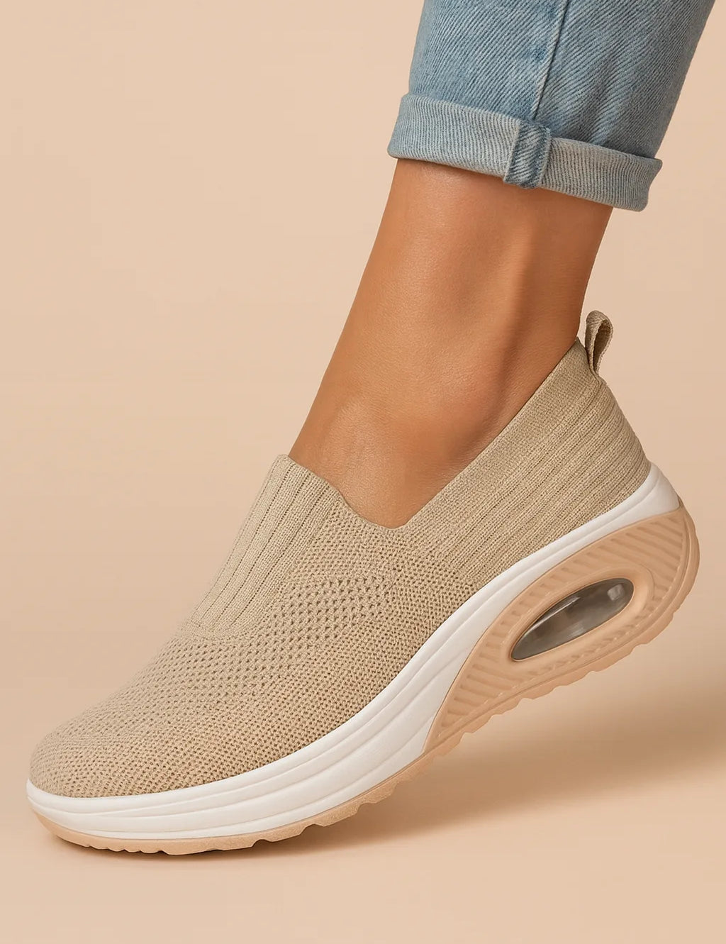 Slip-on sneakers met ademende bovenkant