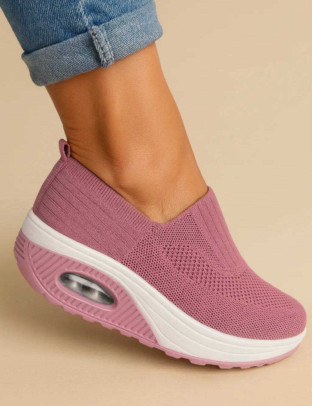 Slip-on sneakers met ademende bovenkant