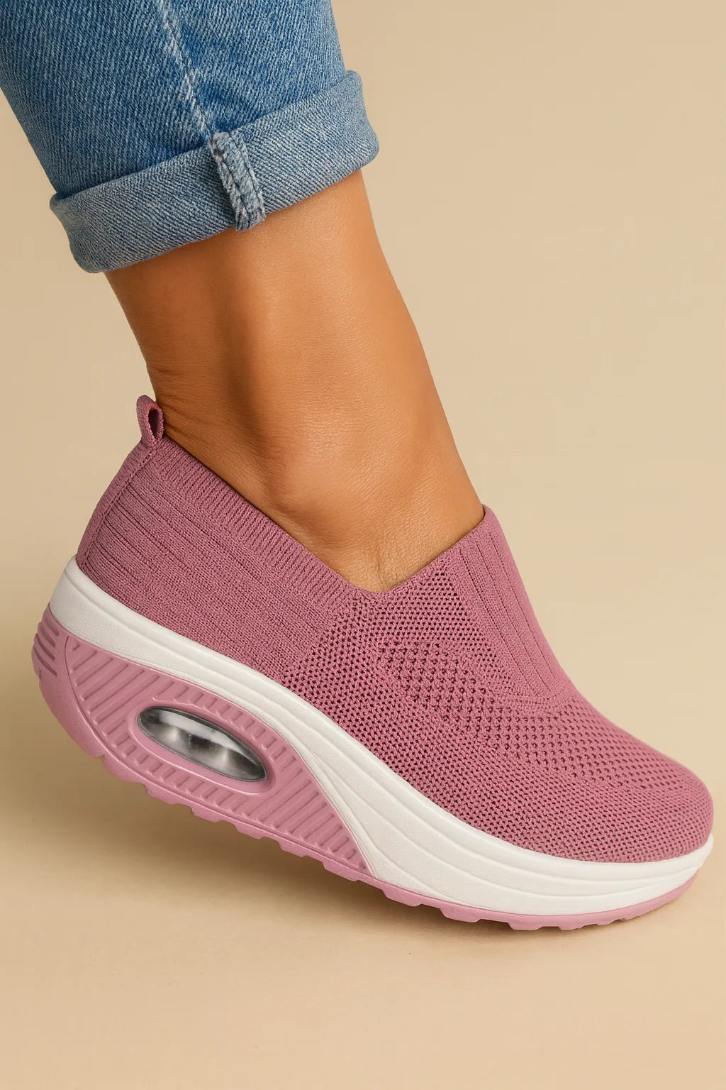 Slip-on sneakers met ademende bovenkant