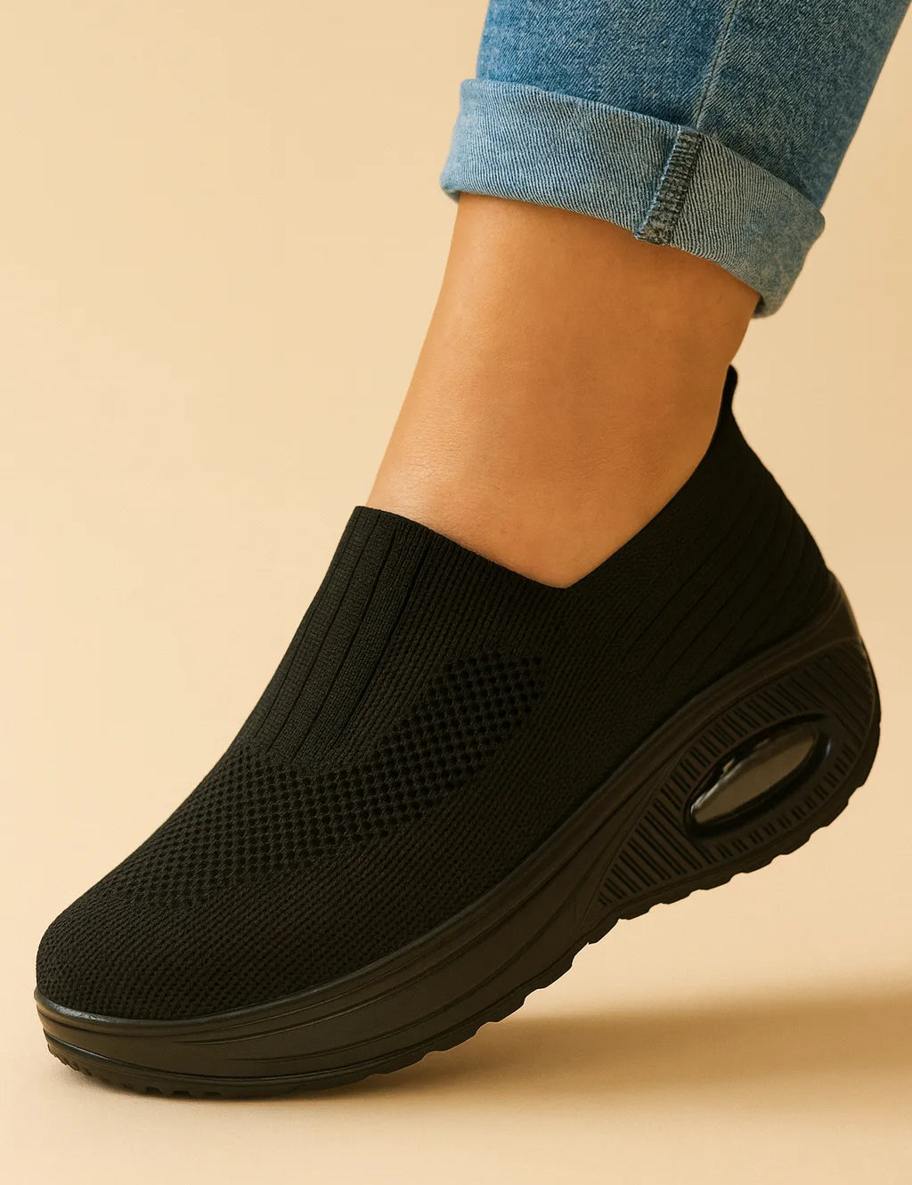 Slip-on sneakers met ademende bovenkant