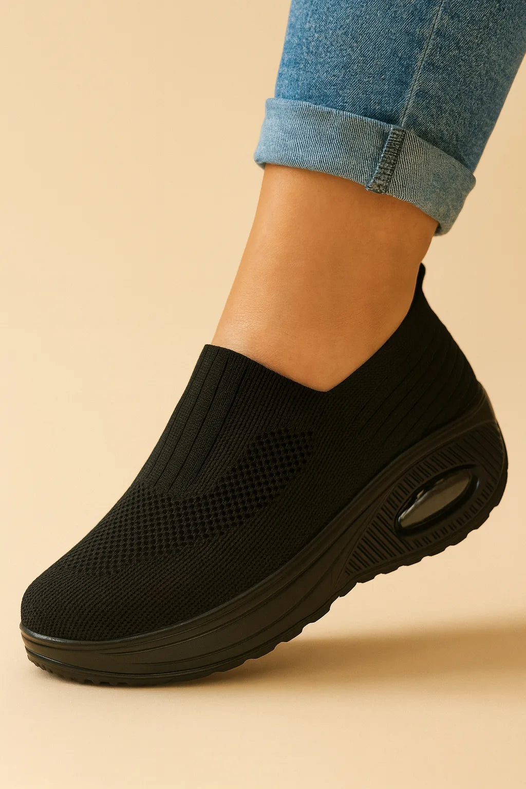 Slip-on sneakers met ademende bovenkant