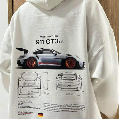 Klassieke 911 GT3RS Hoodie - Stijlvol Comfort voor Autoliefhebbers