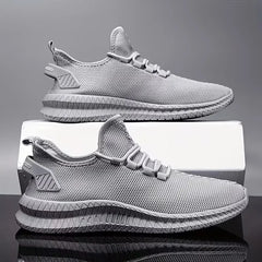 Sneakers met ademend mesh materiaal en rubberen zool