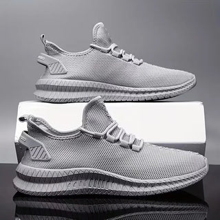 Sneakers met ademend mesh materiaal en rubberen zool