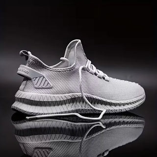 Sneakers met ademend mesh materiaal en rubberen zool