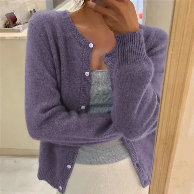 Cardigan met knopen en lange mouwen