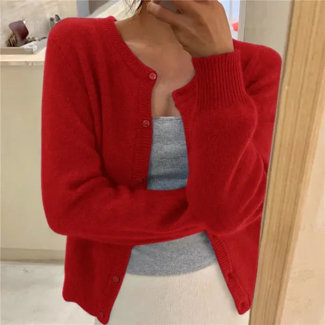 Cardigan met knopen en lange mouwen
