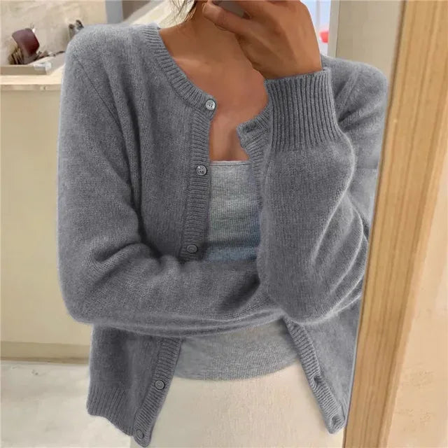 Cardigan met knopen en lange mouwen