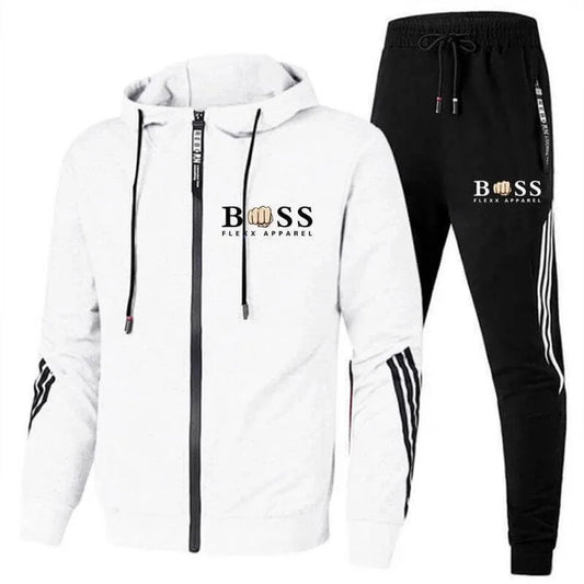 Sportanzug met hoodie en elastische tailleband