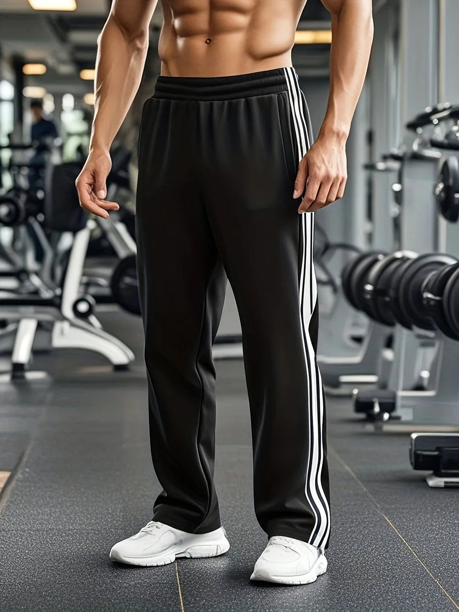 Sportbroek met elastische tailleband en zijstrepen