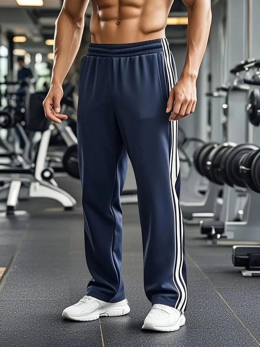 Sportbroek met elastische tailleband en zijstrepen