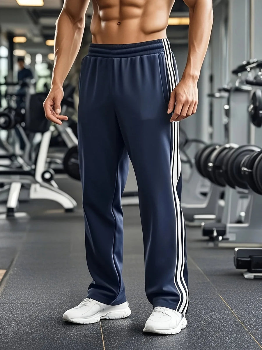 Sportbroek met elastische tailleband en zijstrepen
